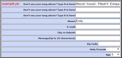 Song Name Fill Out